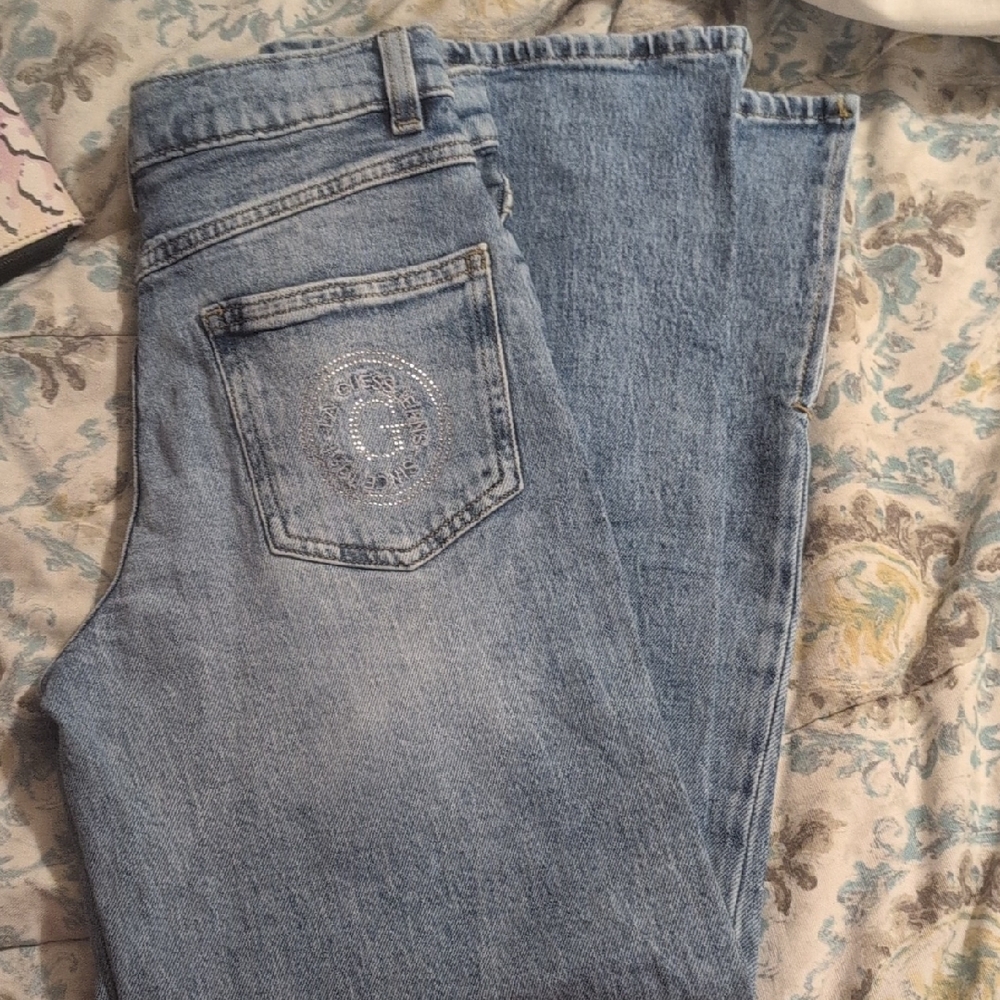 Guess Kids Light Blue Denim Jeans with Logo Detail